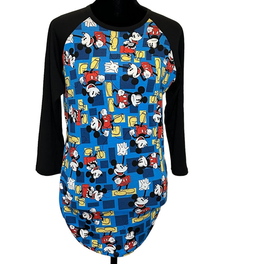 LuLaRoe Disney Mickie Mouse Randy Raglan Baseball Tee